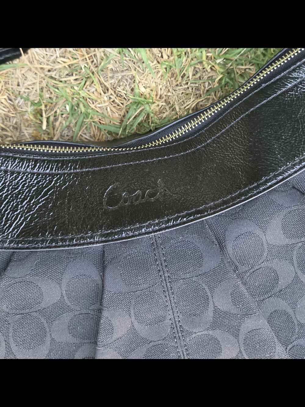 Coach Black Signature Hobo Bag